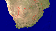 Südafrika Satellit + Grenzen 1920x1080